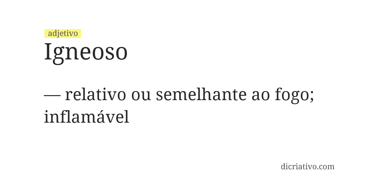 Significado de igneoso