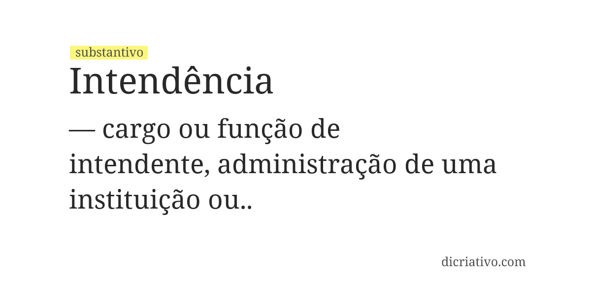 Significado de intendência