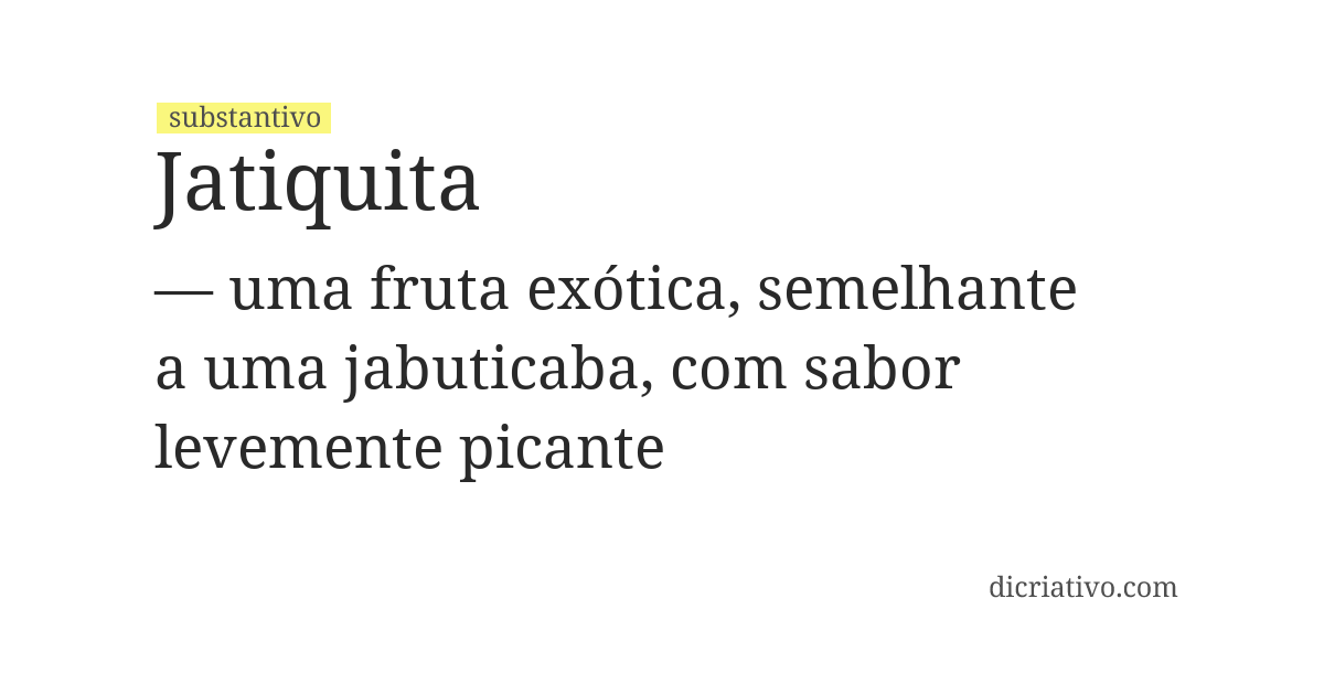 Significado de jatiquita