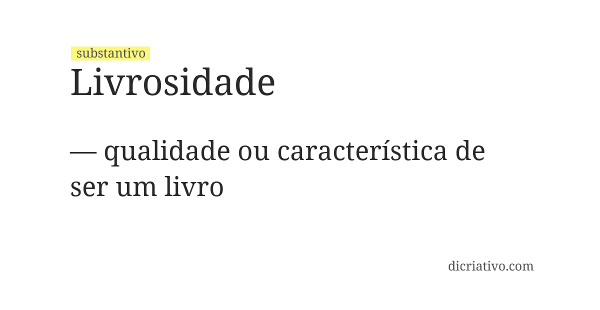 Significado de livrosidade