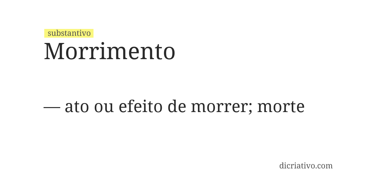 Significado de morrimento