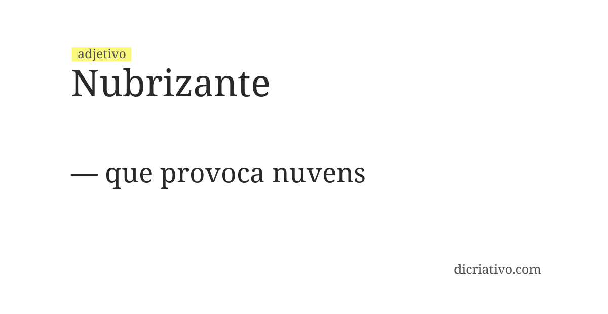 Significado de nubrizante