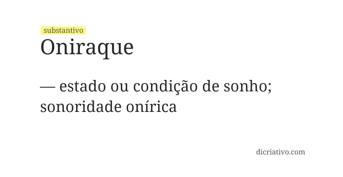 Significado de oniraque