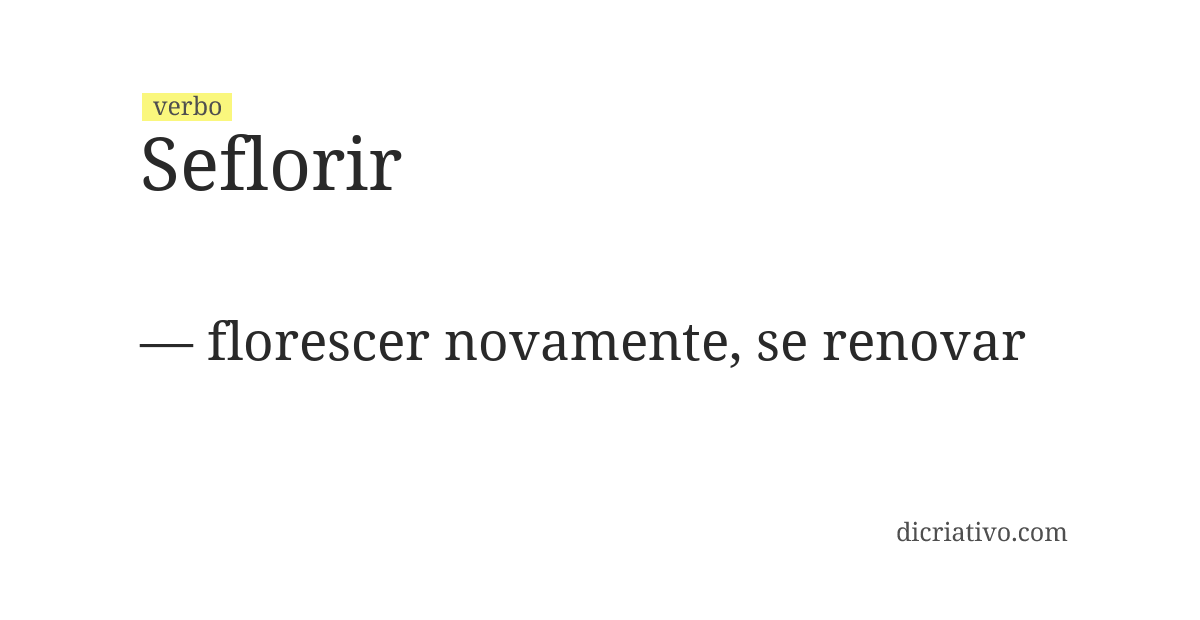 Significado de seflorir