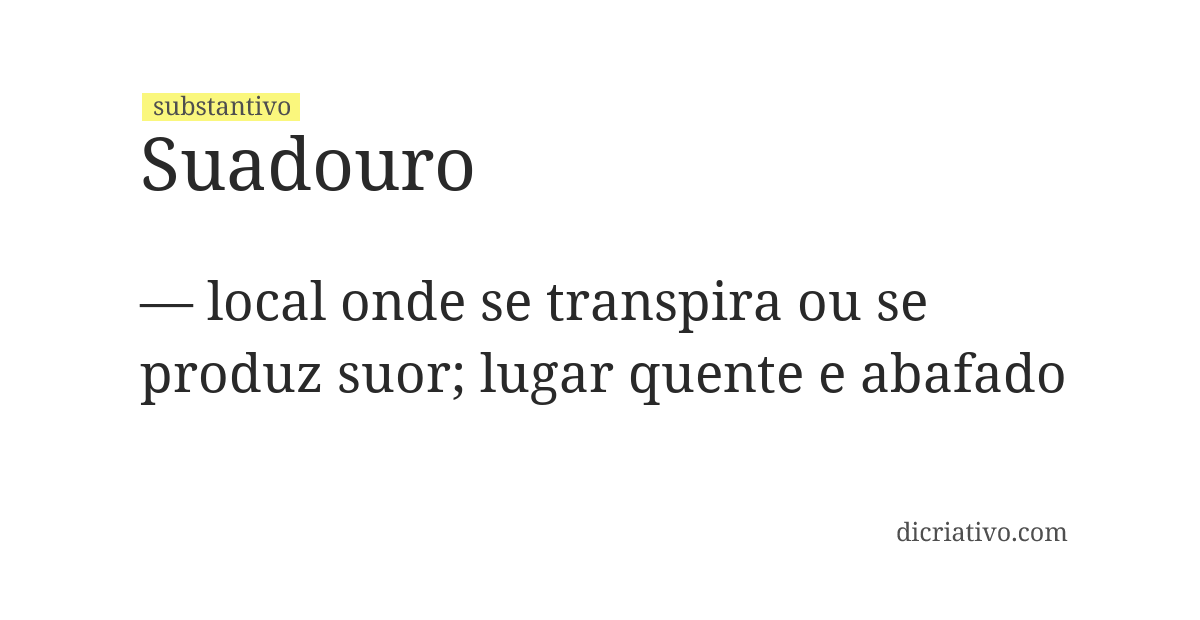 Significado de suadouro