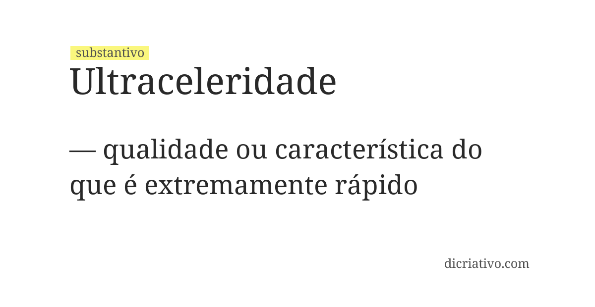 Significado de ultraceleridade