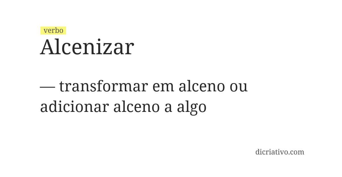 Significado de alcenizar