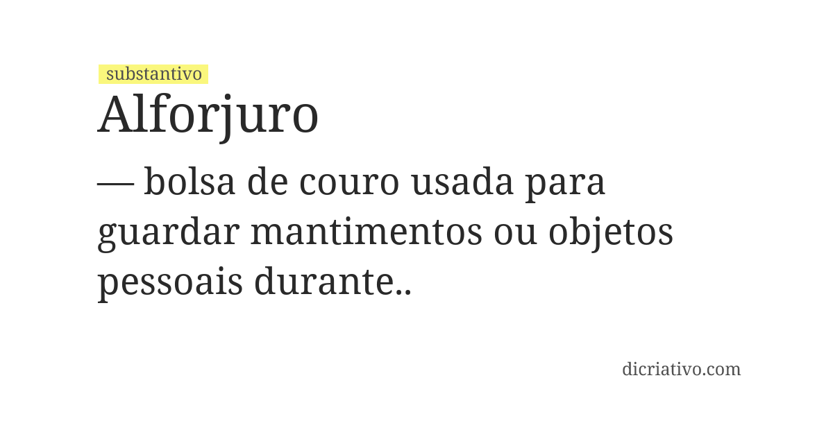 Significado de alforjuro