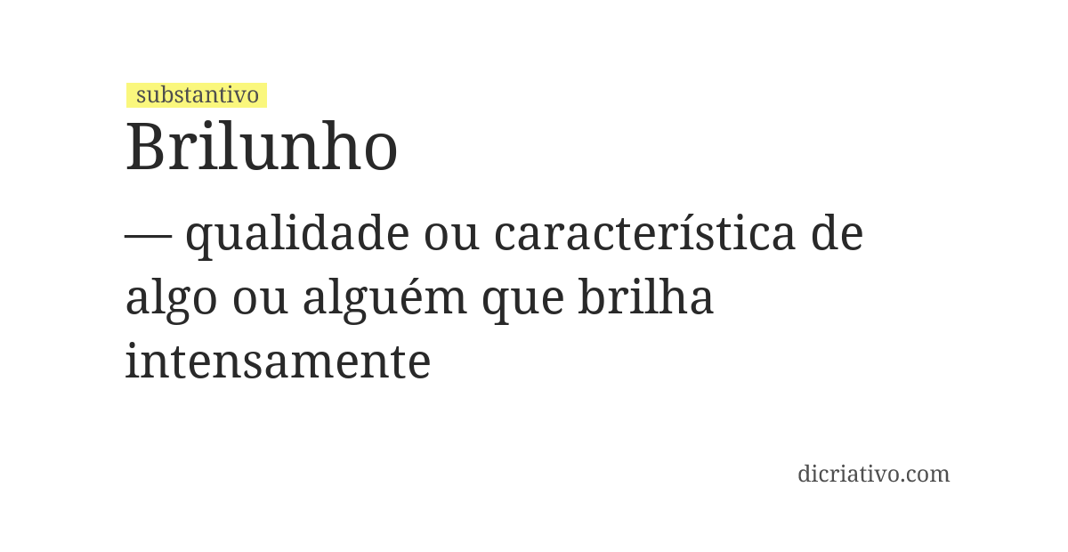 Significado de brilunho