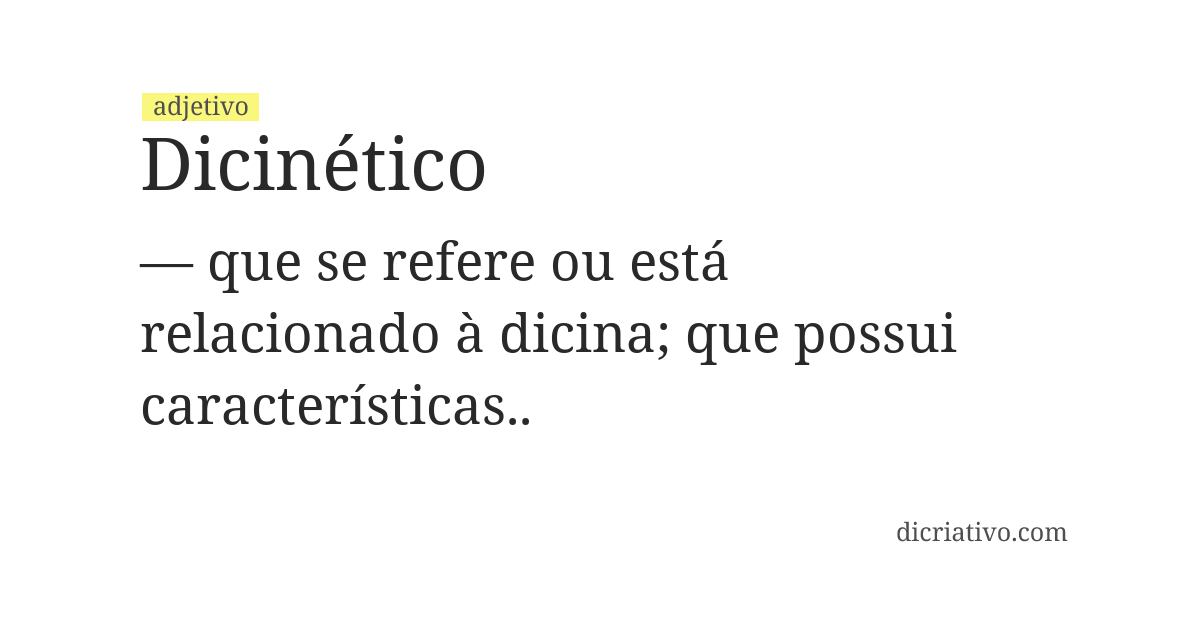 Significado de dicinético