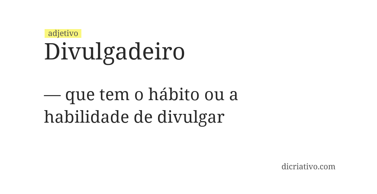 Significado de divulgadeiro