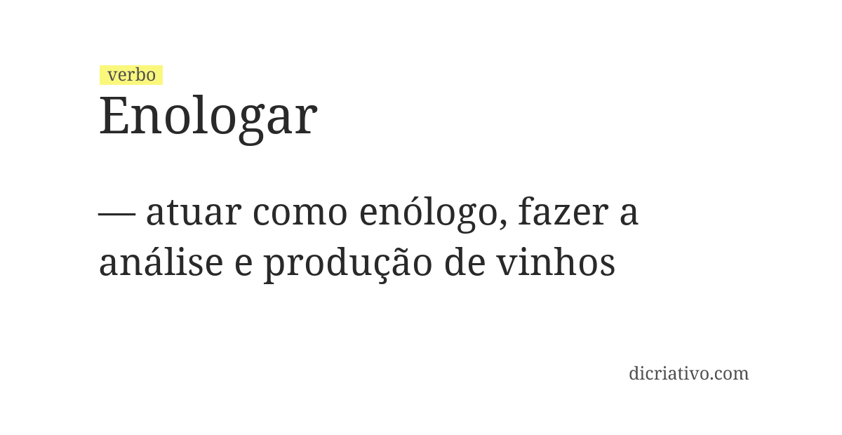 Significado de enologar