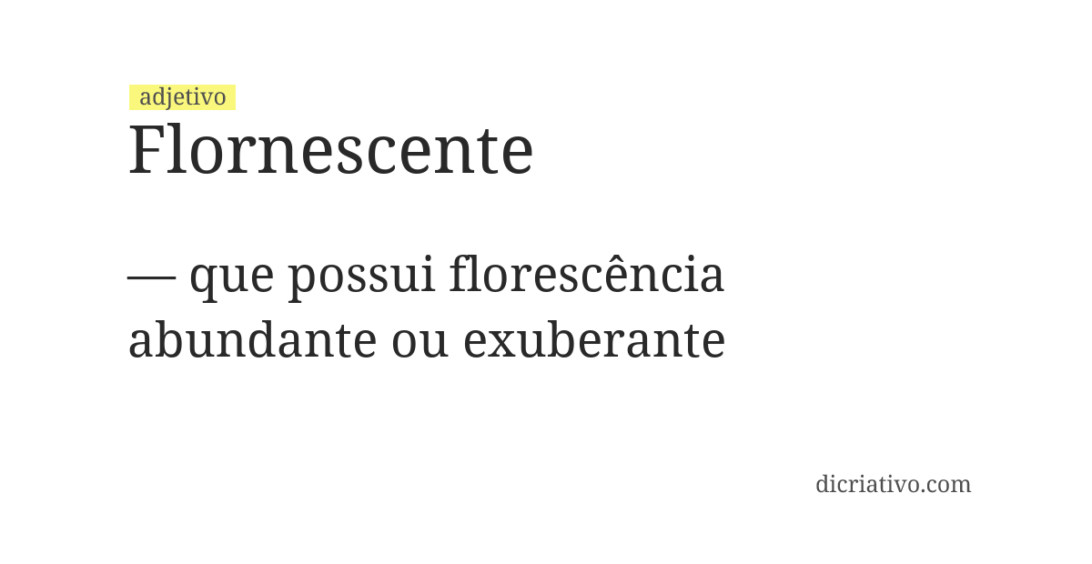 Significado de flornescente