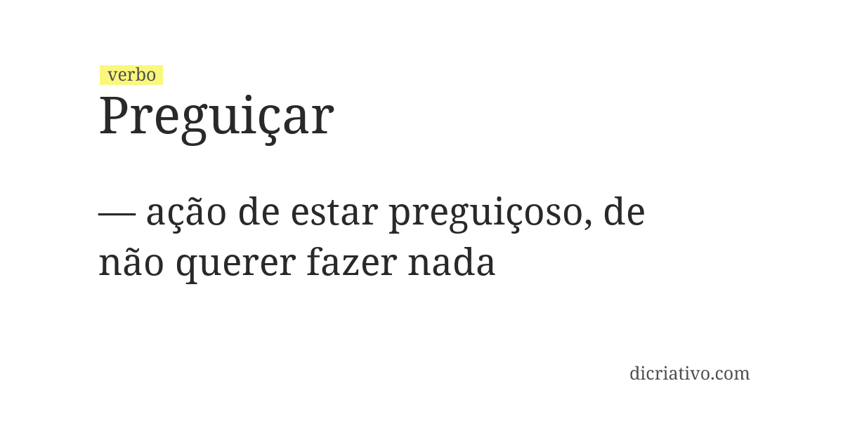 Significado de preguiçar