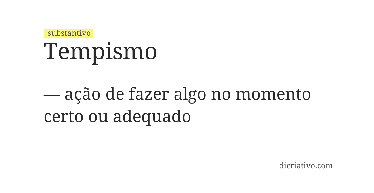 Significado de tempismo
