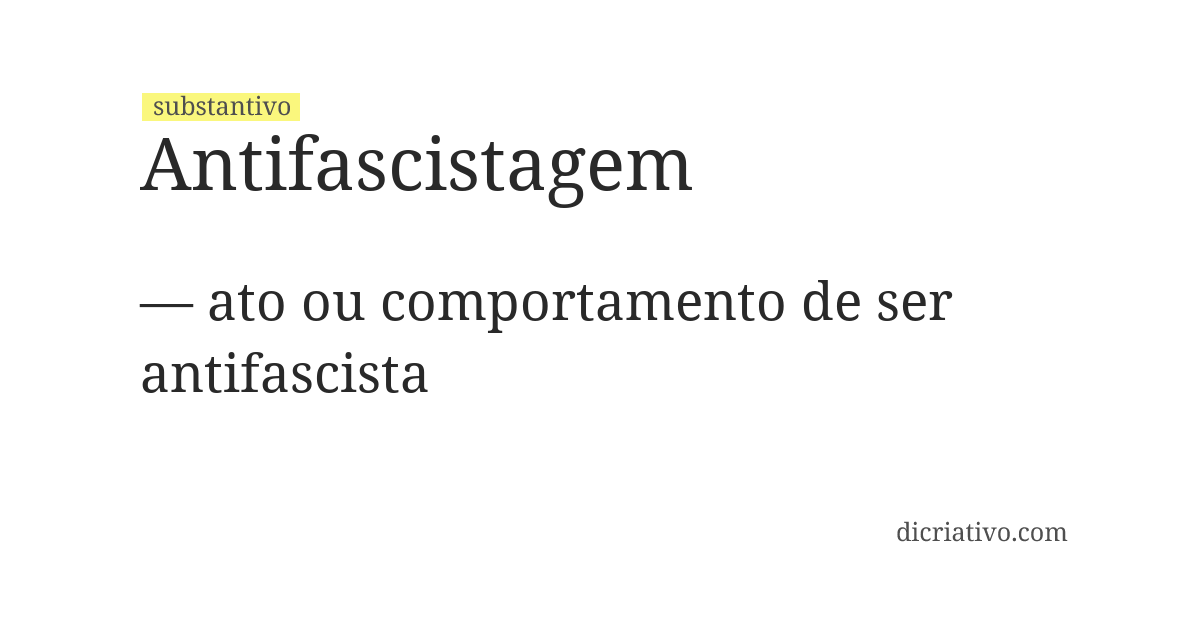 Significado de antifascistagem