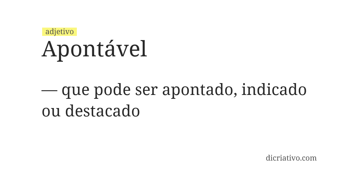 Significado de apontável