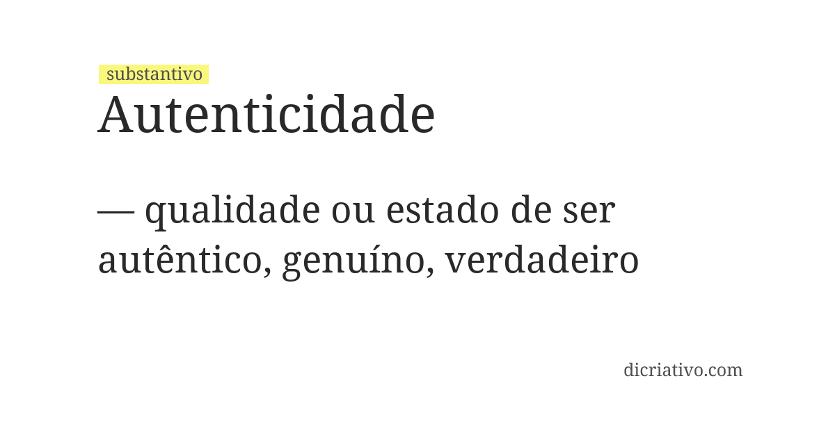 Significado de autenticidade