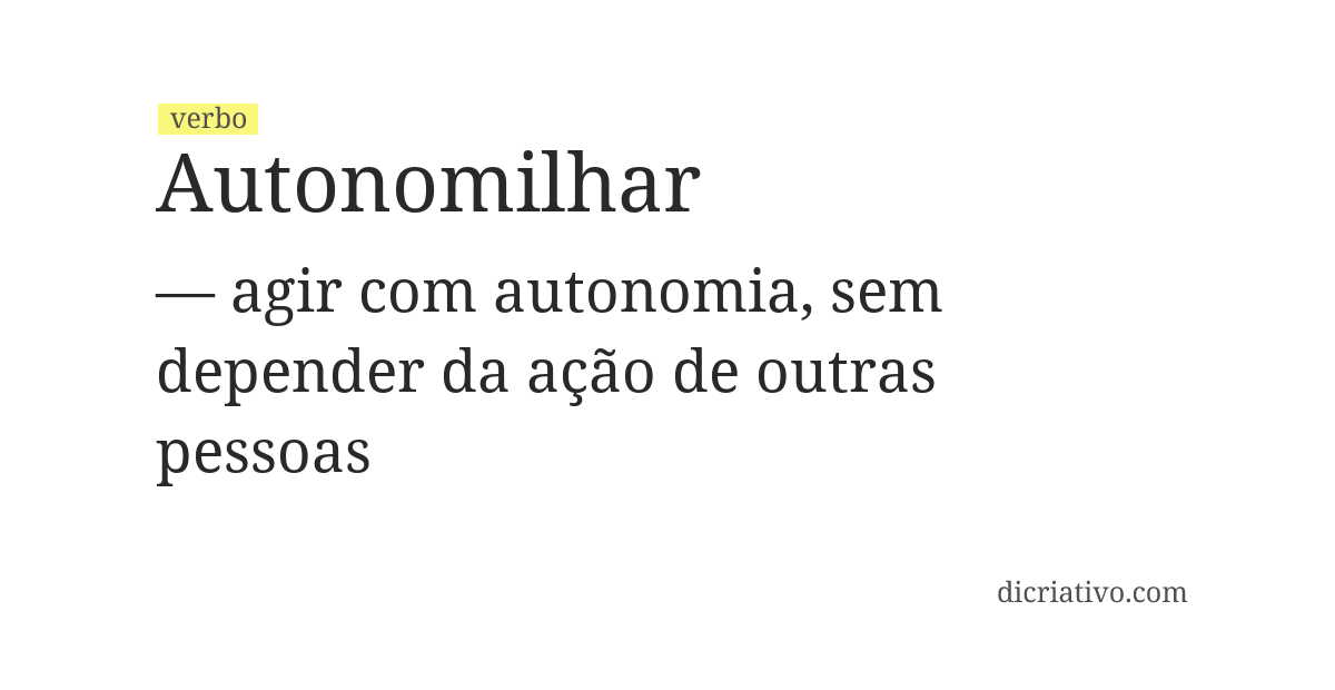 Significado de autonomilhar