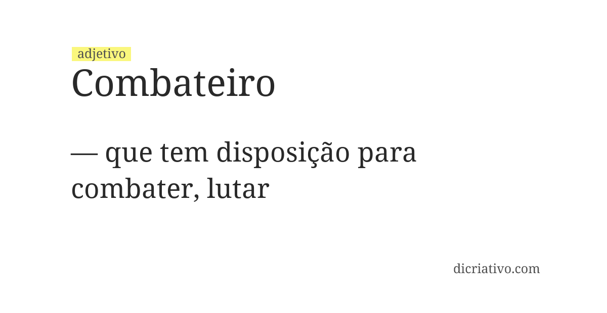 Significado de combateiro