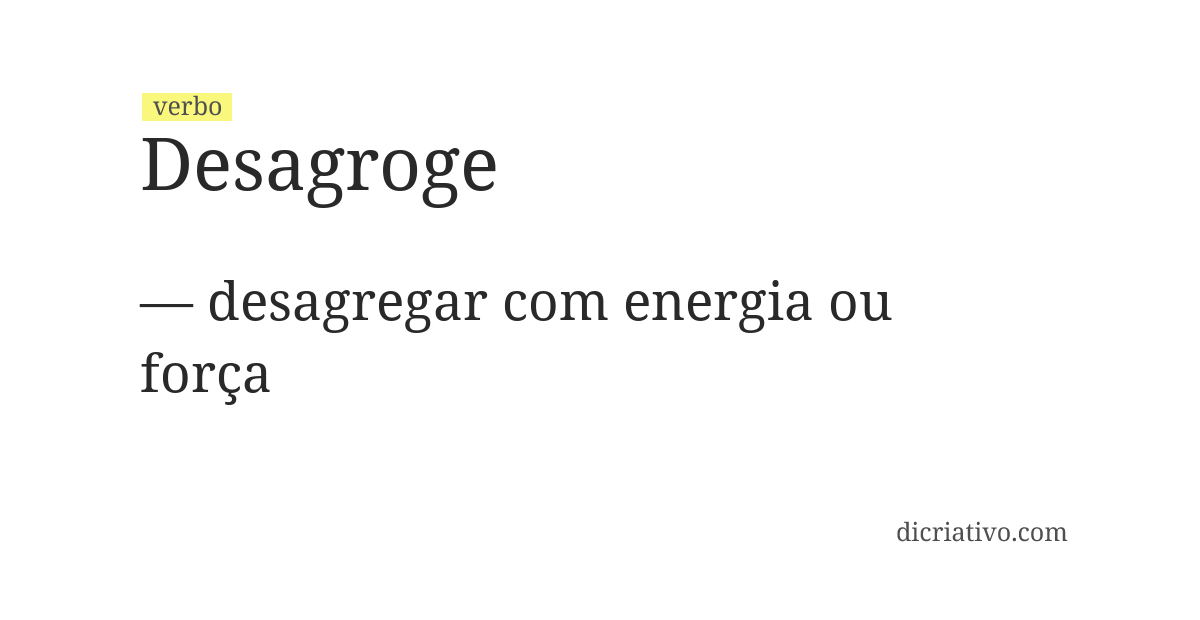 Significado de desagroge