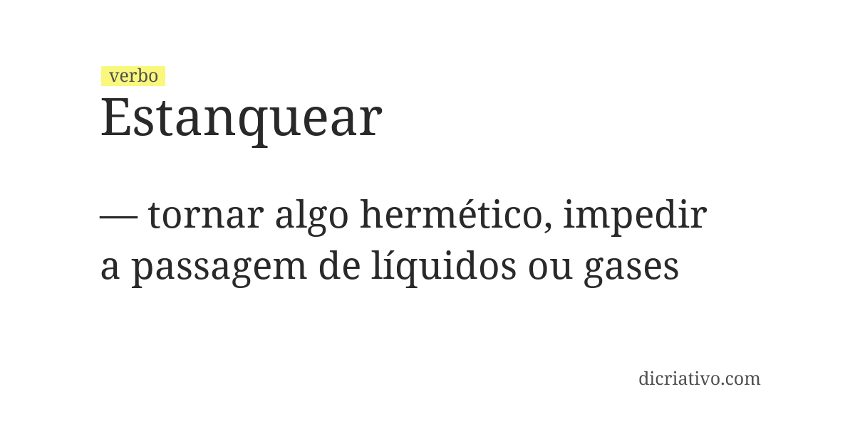 Significado de estanquear