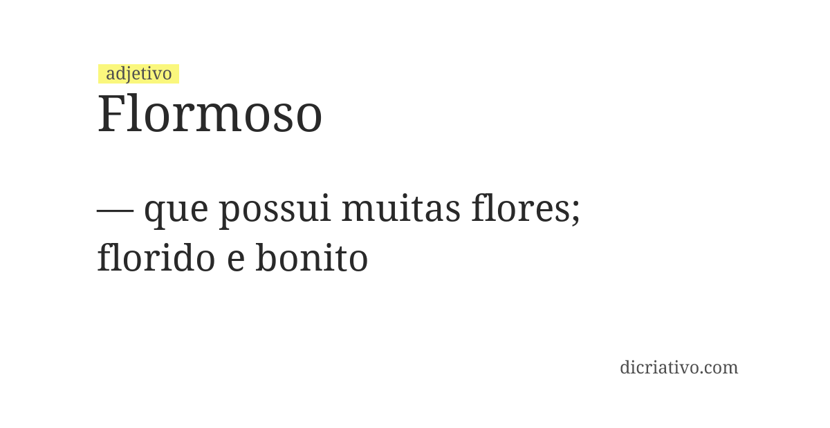 Significado de flormoso