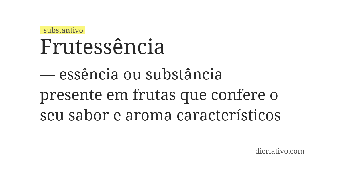 Significado de frutessência