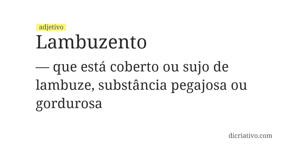 Significado de lambuzento