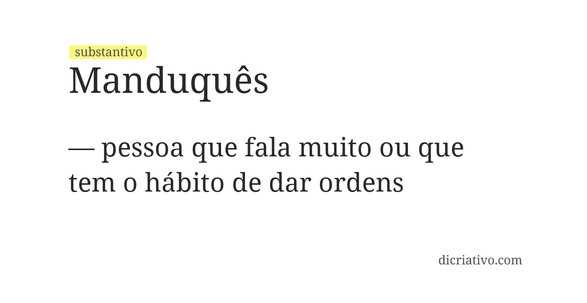 Significado de manduquês