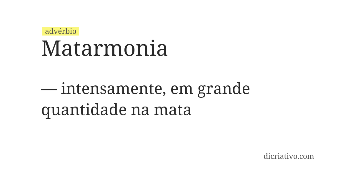 Significado de matarmonia