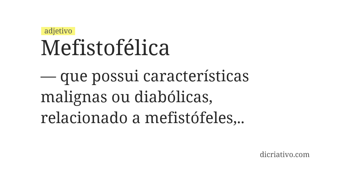 Significado de mefistofélica