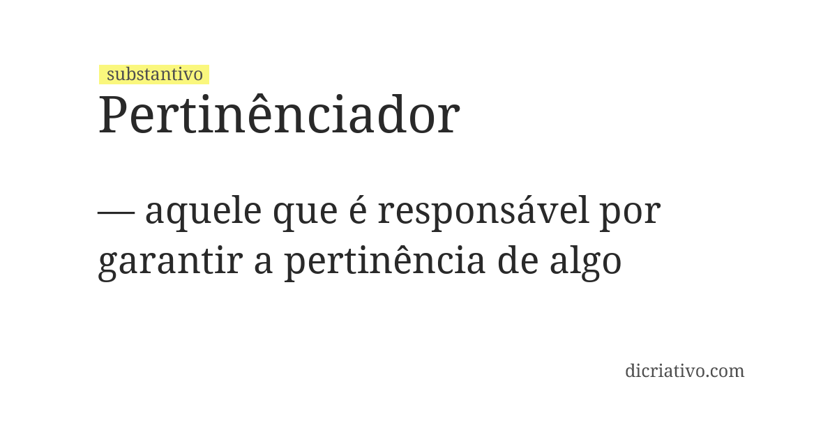 Significado de pertinênciador