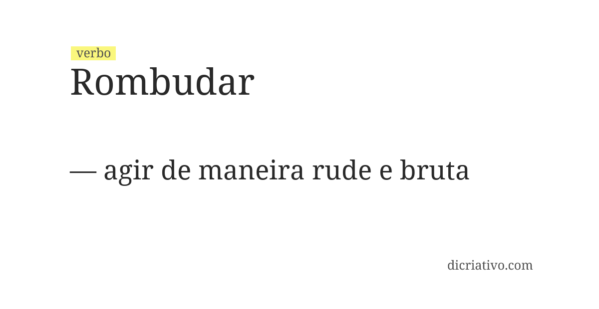 Significado de rombudar