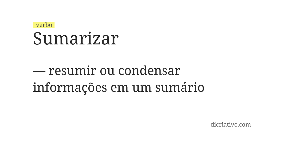 Significado de sumarizar
