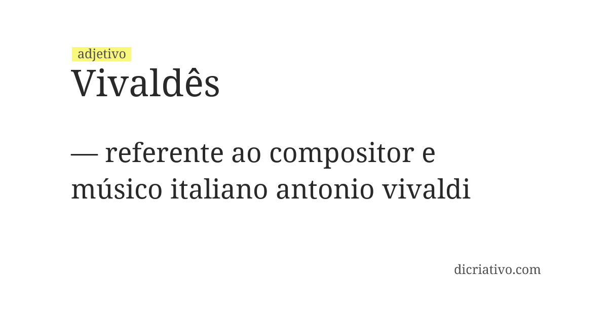 Significado de vivaldês