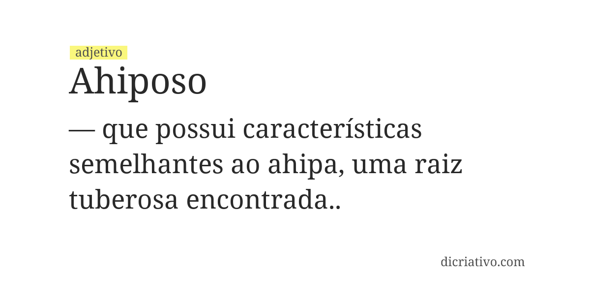 Significado de ahiposo