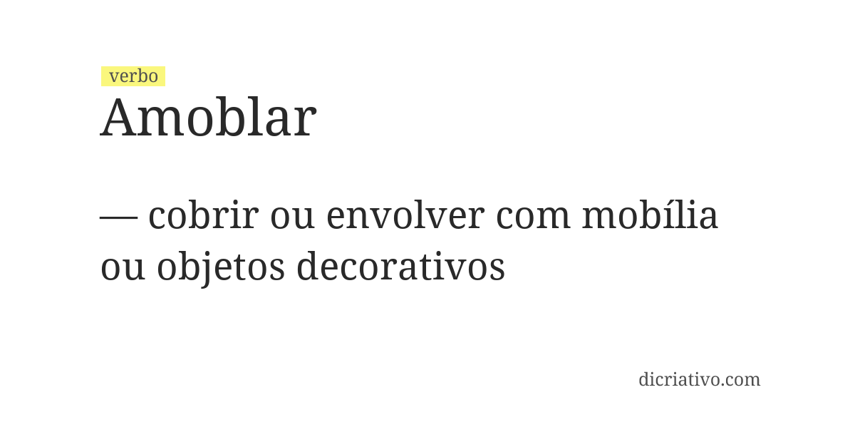 Significado de amoblar