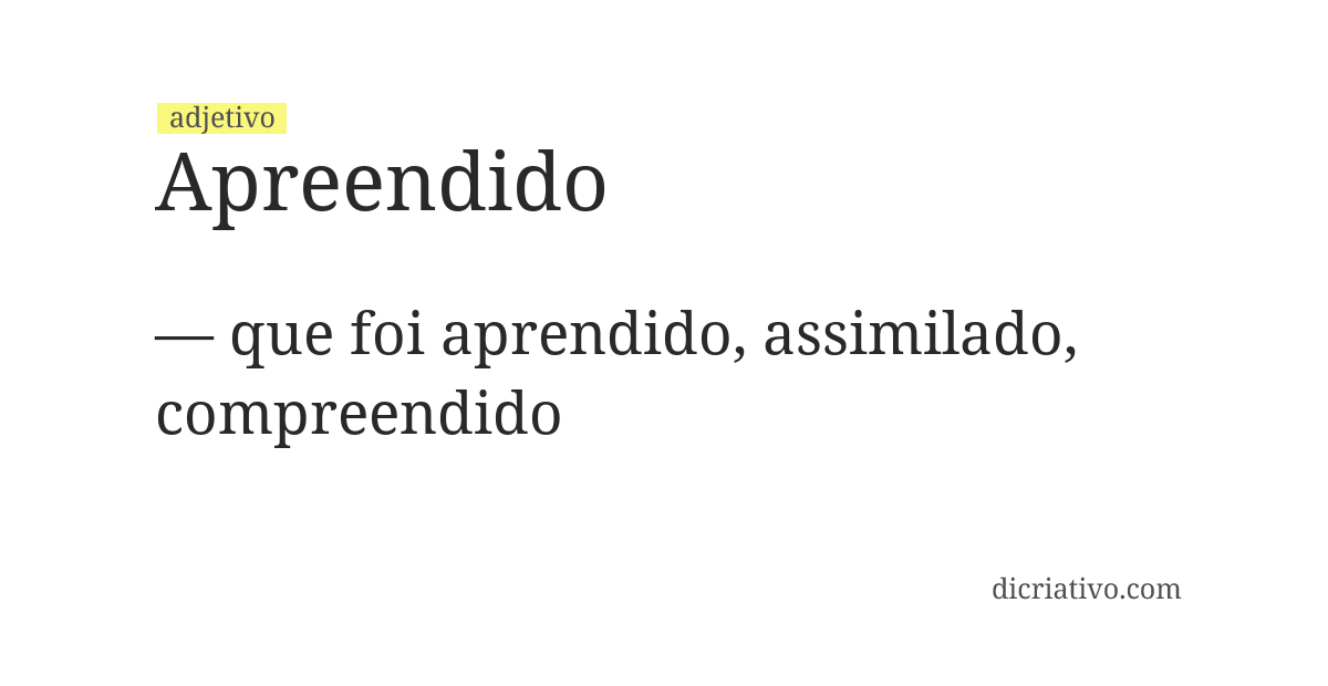 Significado de apreendido