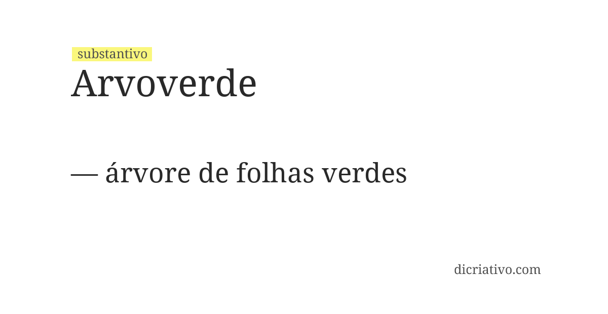 Significado de arvoverde