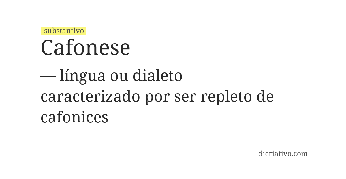 Significado de cafonese
