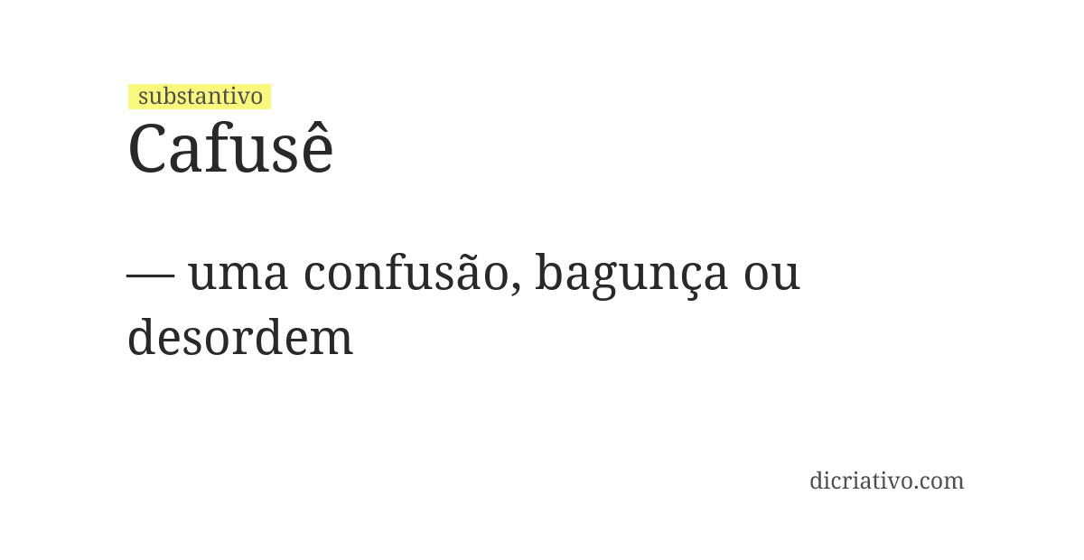 Significado de cafusê