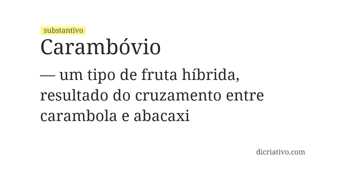 Significado de carambóvio