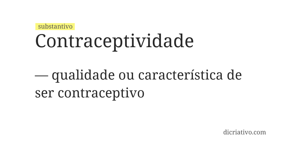 Significado de contraceptividade