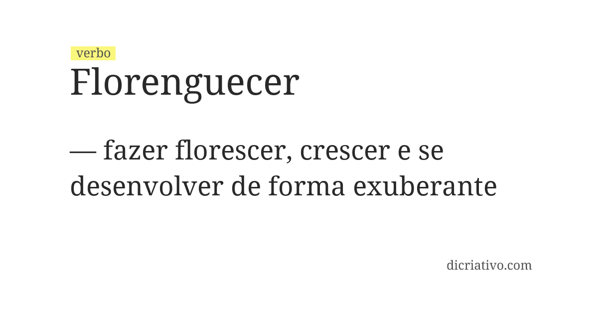 Significado de florenguecer