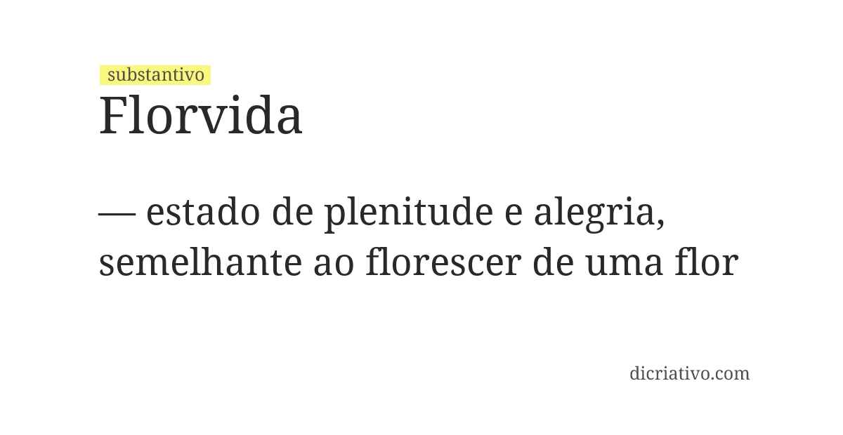 Significado de florvida