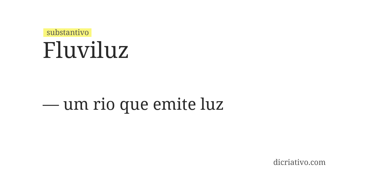 Significado de fluviluz