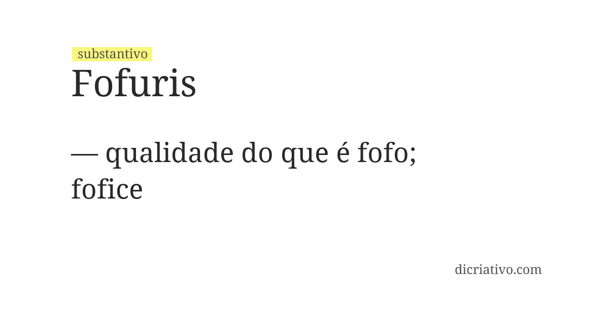 Significado de fofuris