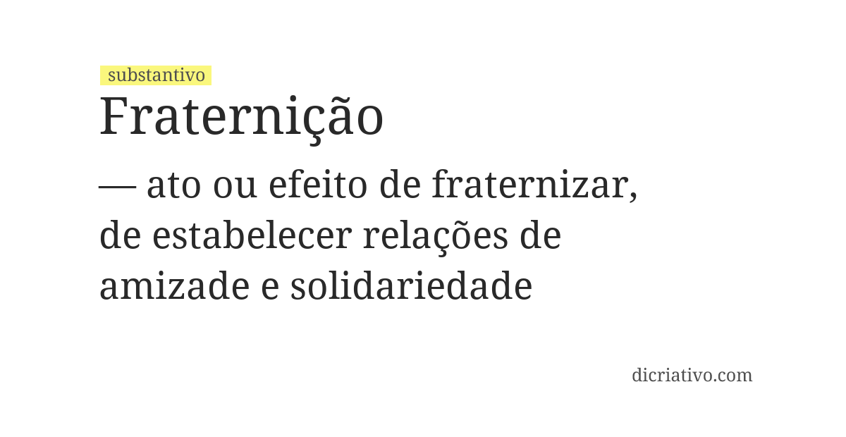 Significado de fraternição
