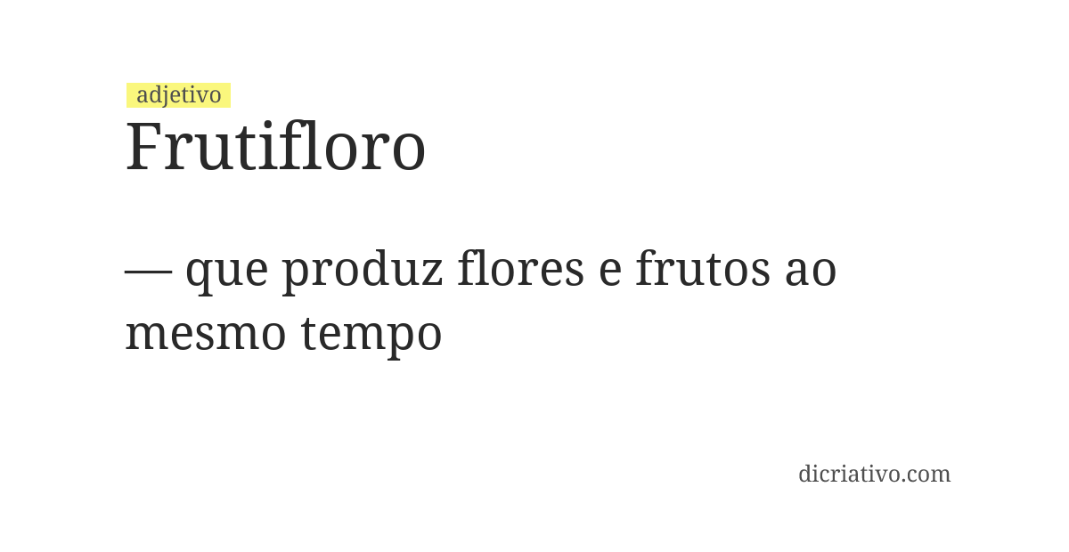 Significado de frutifloro